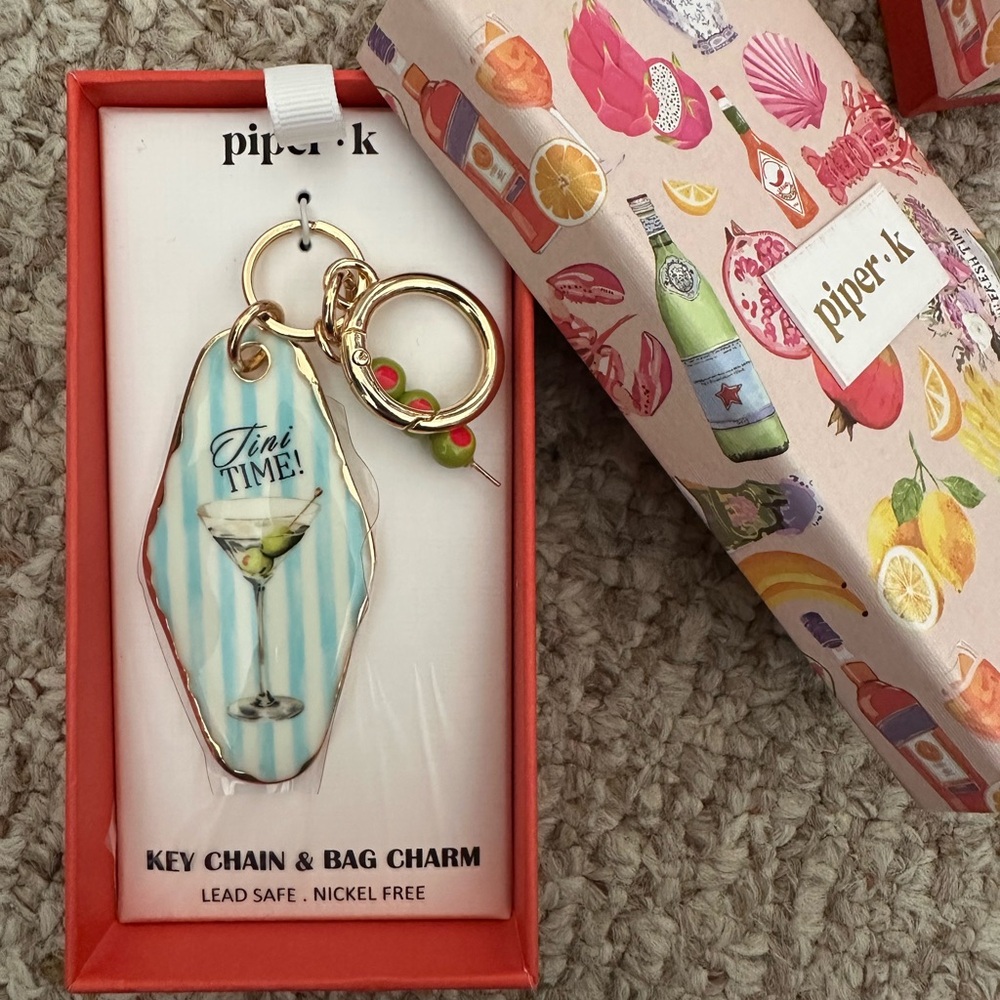 Piper Martini tini time Keychain Bag Charm